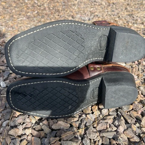 Frye Classic Harness Brown Leather Western Women’s Boots 6.5 Neoprene SoleTech - Picture 9 of 12